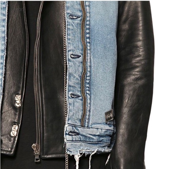 RTA LEATHER BIKER JACKET & Denim Vest - Picture 6 of 7